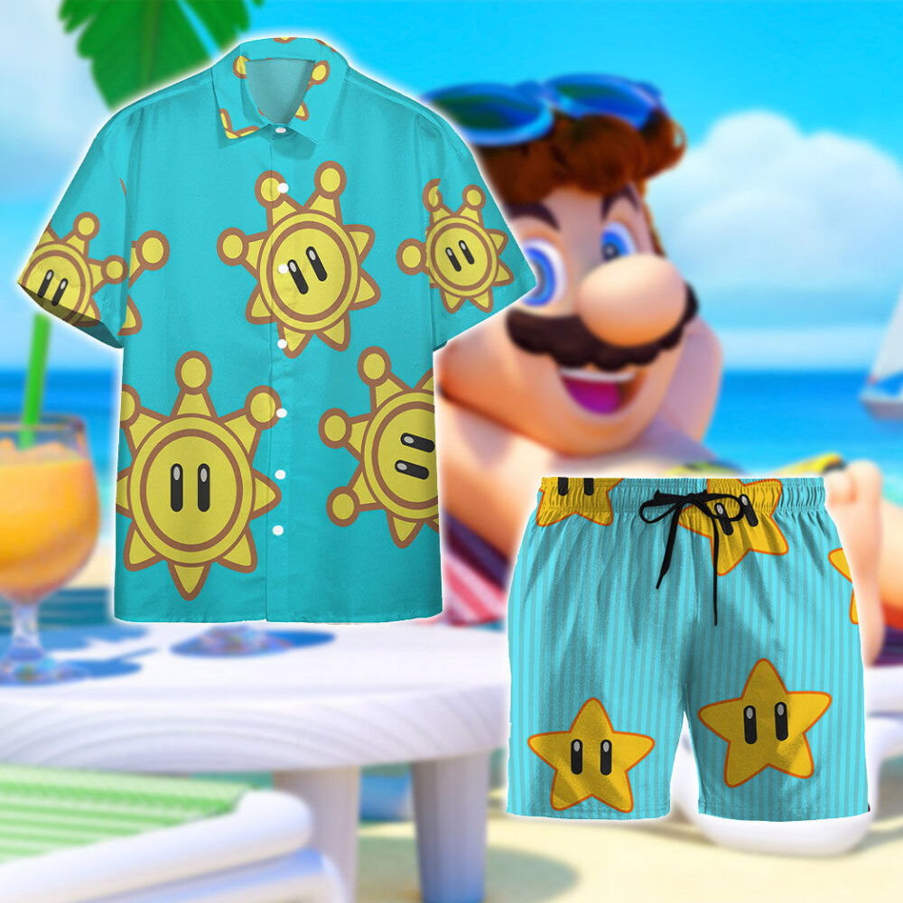 Mario Sunshine Custom Short Sleeve Shirt