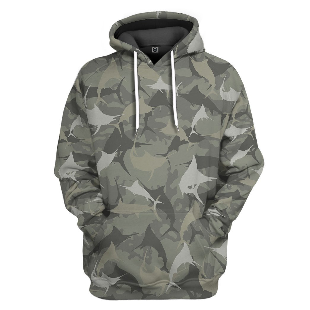 Marlin Camo All Over Print T-Shirt Hoodie Fan Gifts Idea