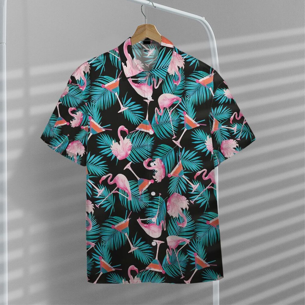 Martini Flamingo Hawaii Shirt