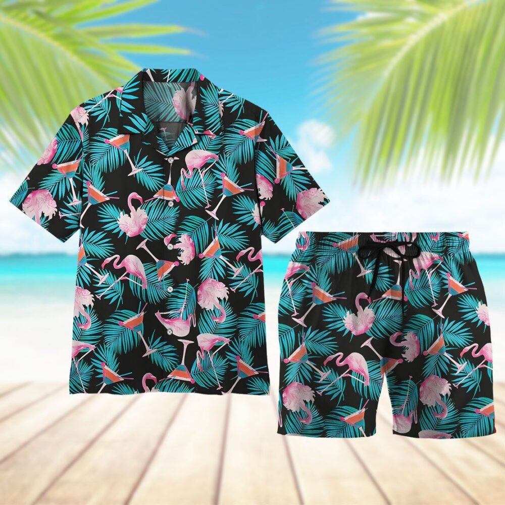 Martini Flamingo Hawaii Shirt