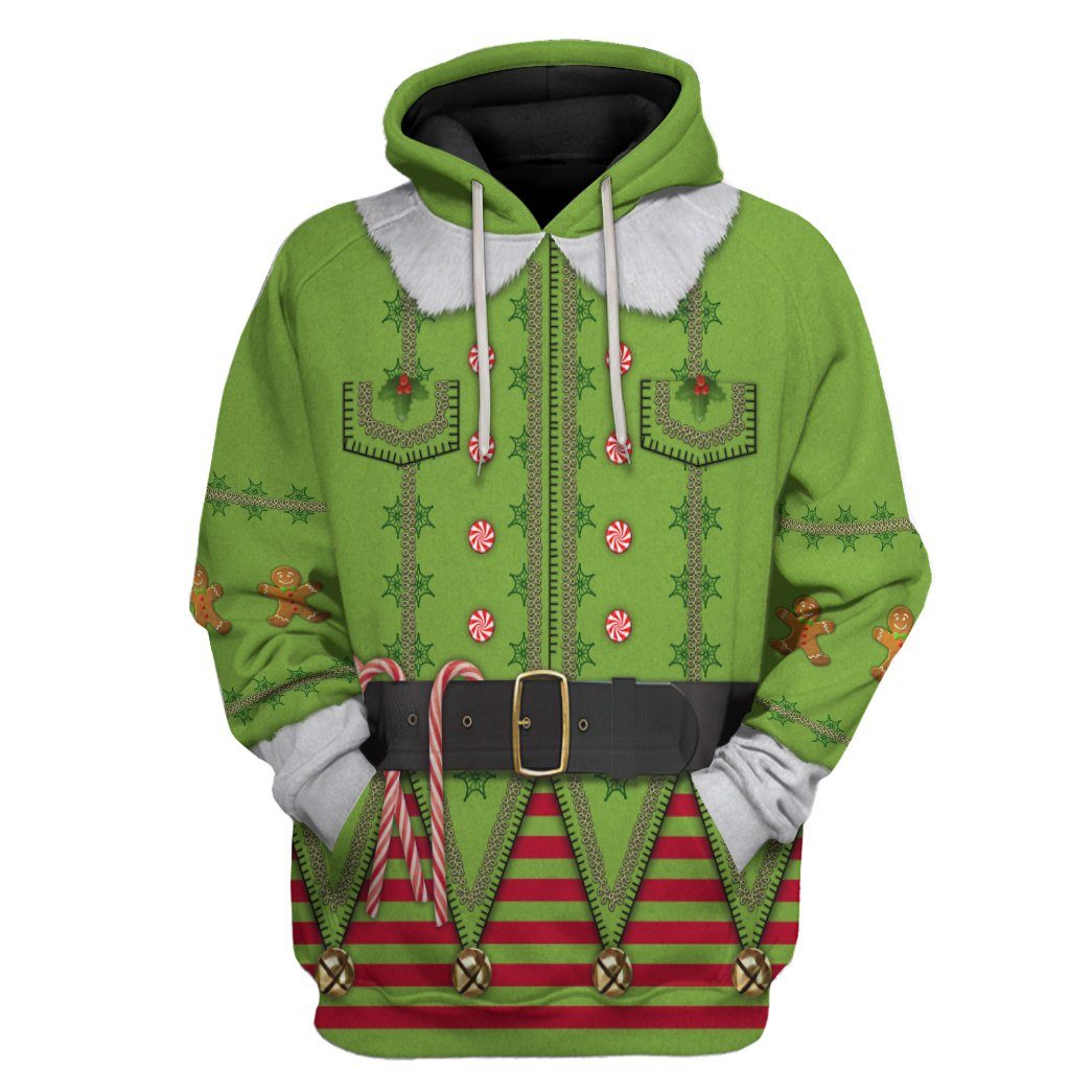 Mens Ugly Christmas Elf All Over Print T-Shirt Hoodie Apparel