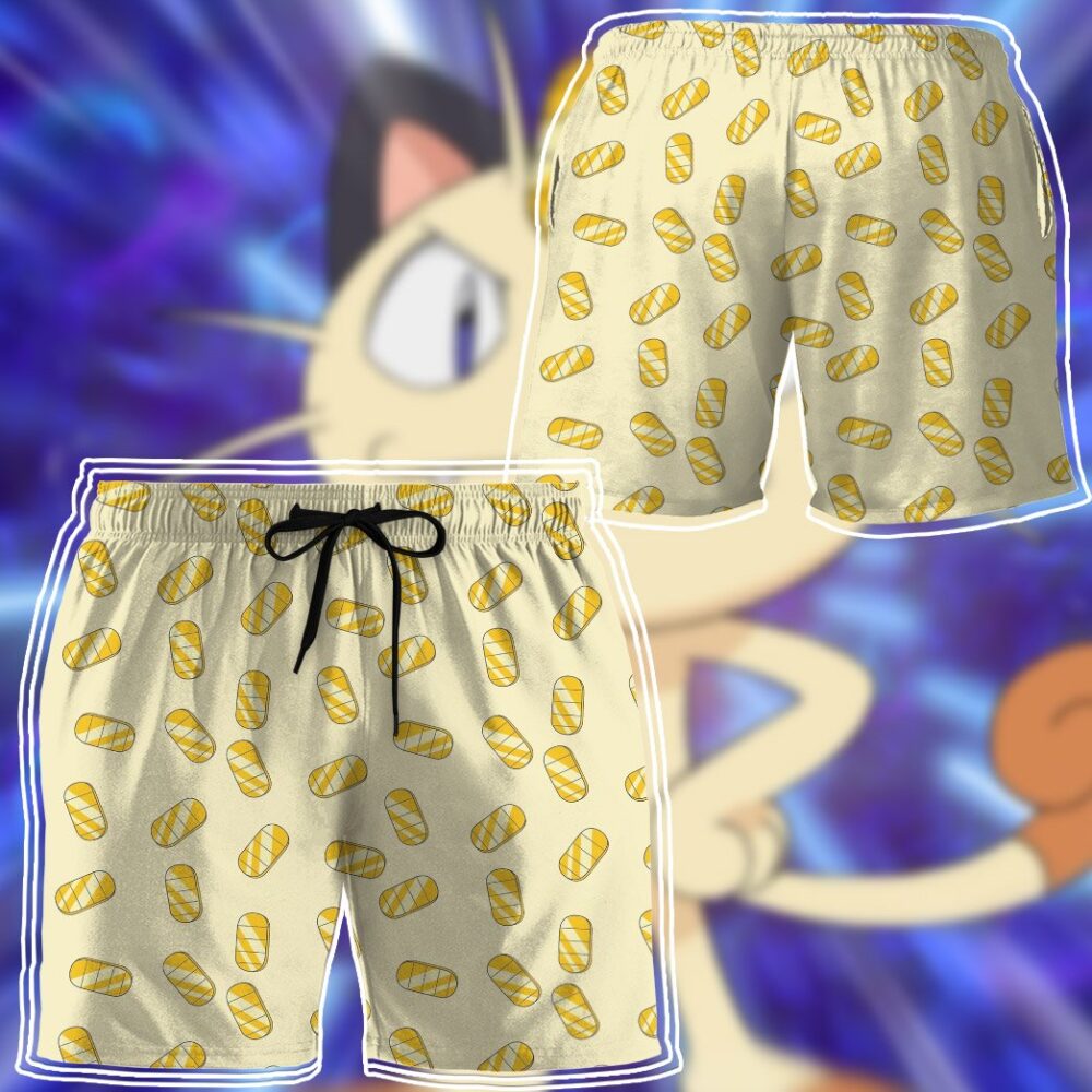 Meowth Gold Coin Pattern Custom Short Sleeve Shirt