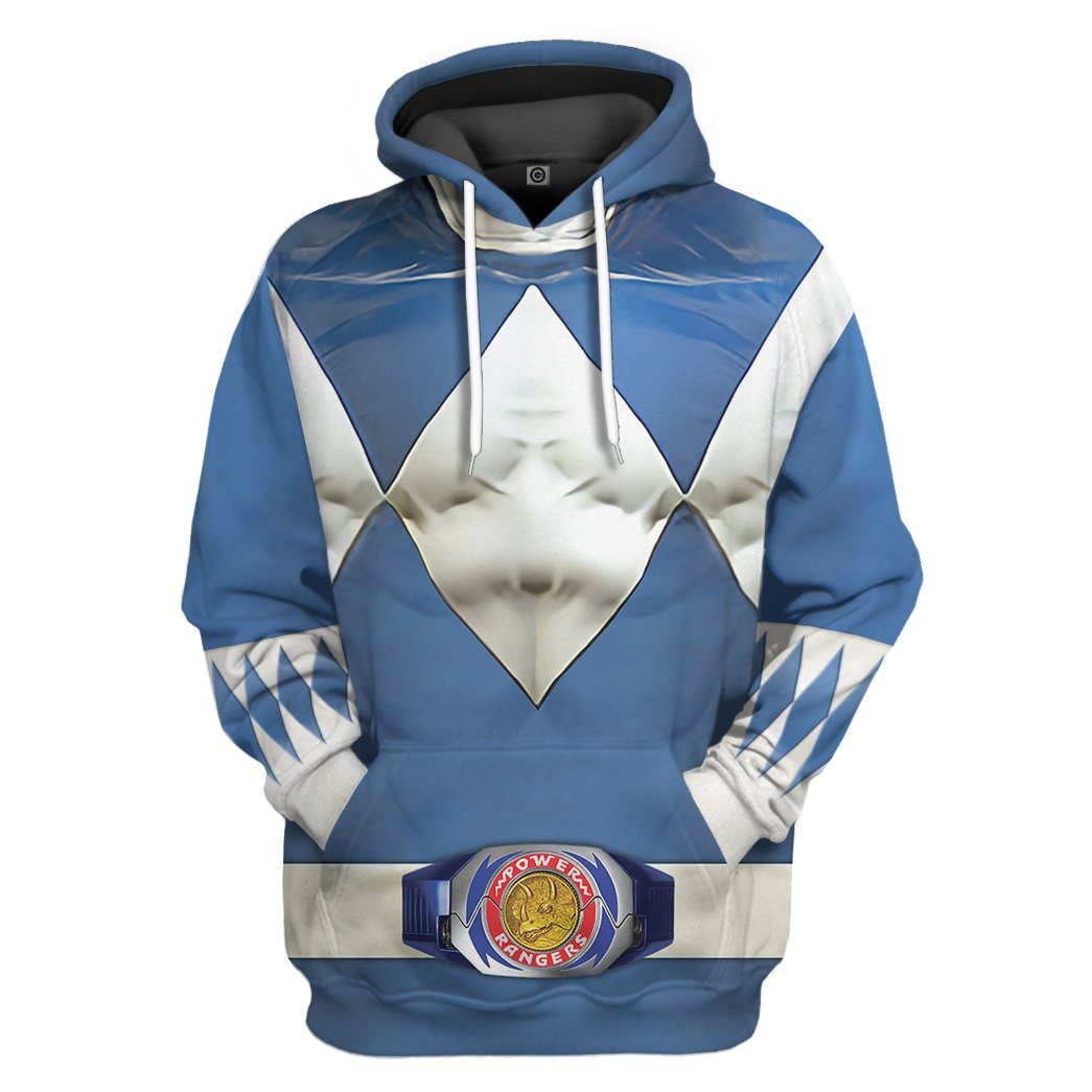 Mighty Morphin Blue Power Rangers Custom Hoodie Apparel