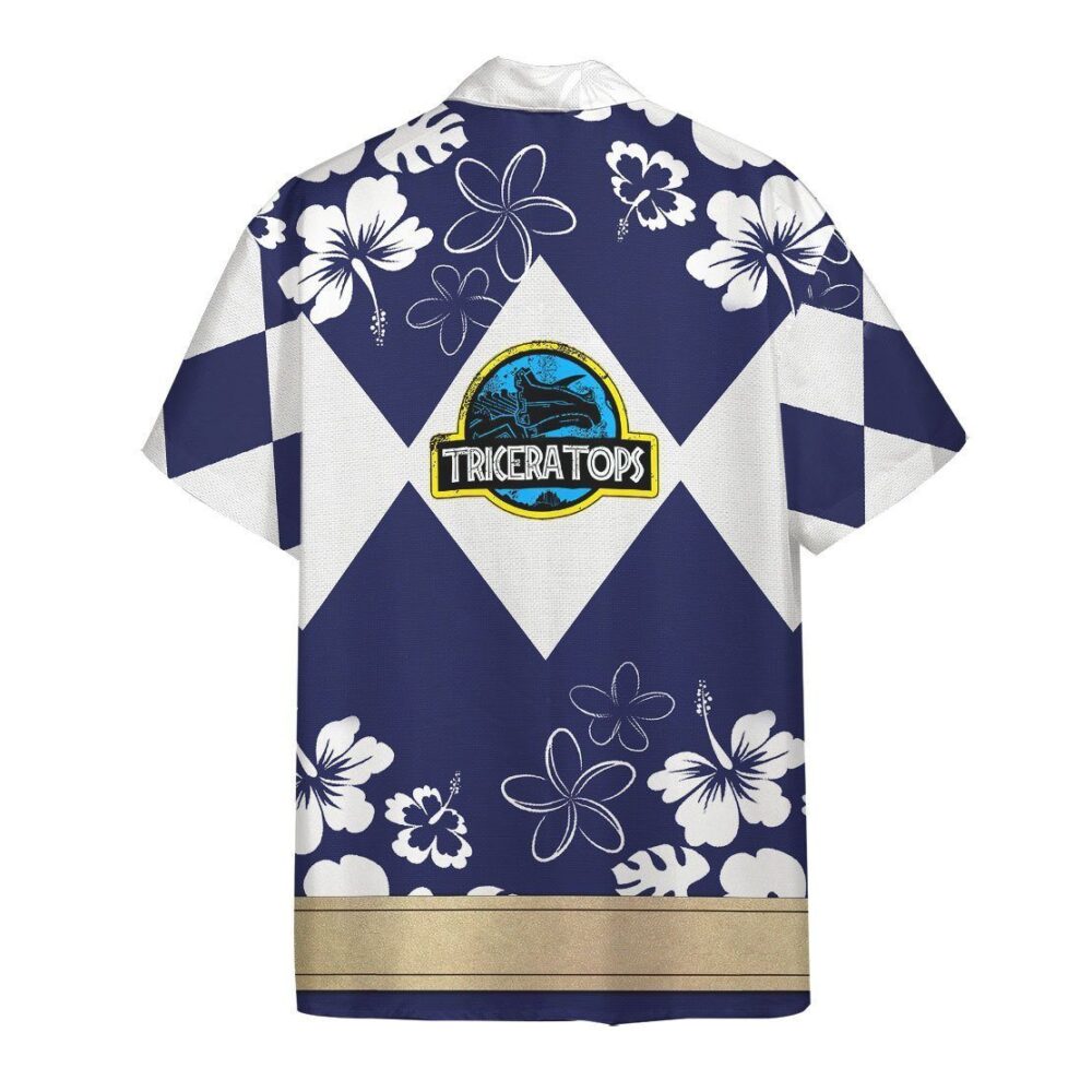 Mighty Morphin Power Ranger Blue Hawaii Shirt