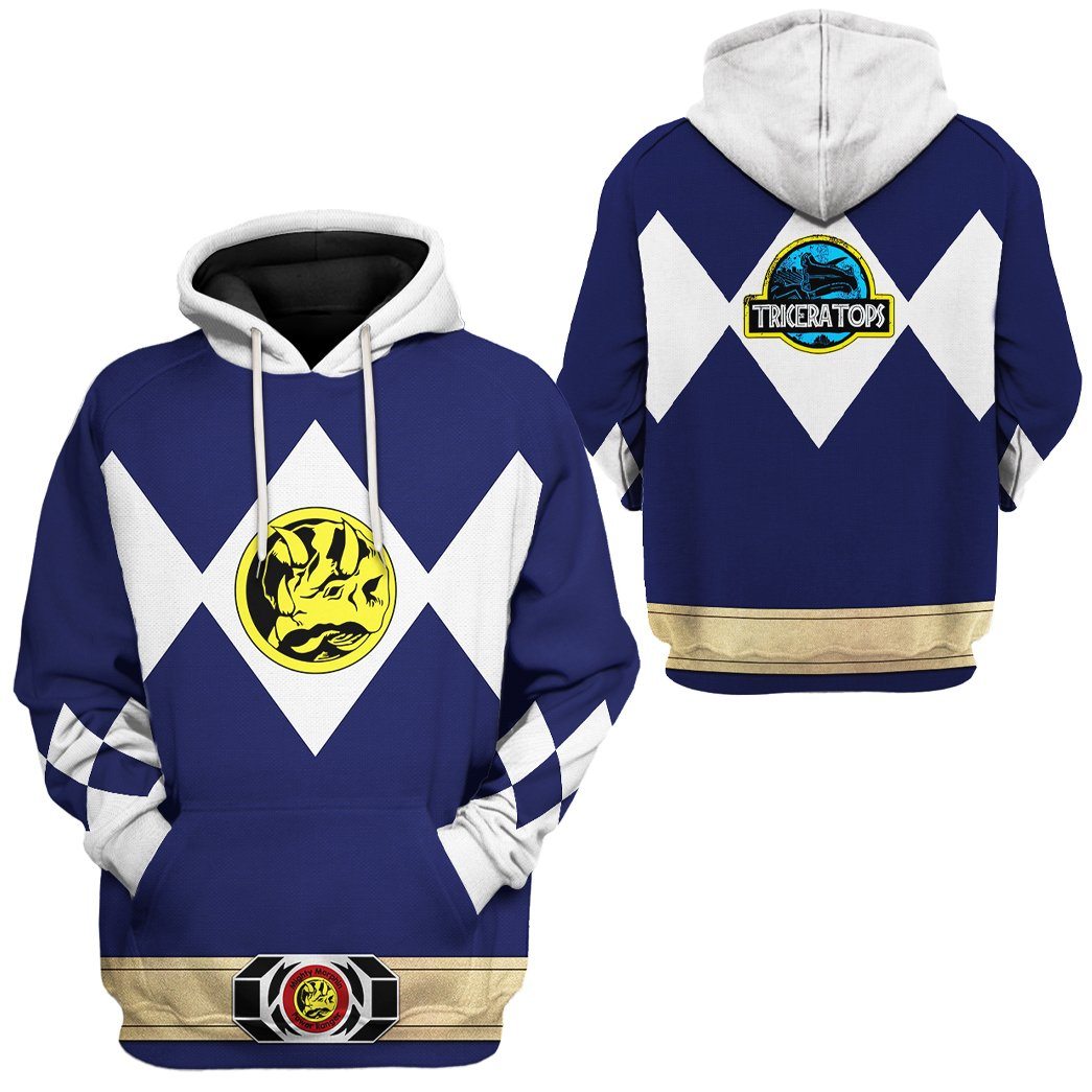 Mighty Morphin Power Ranger Blue Tshirt Hoodie Apparel