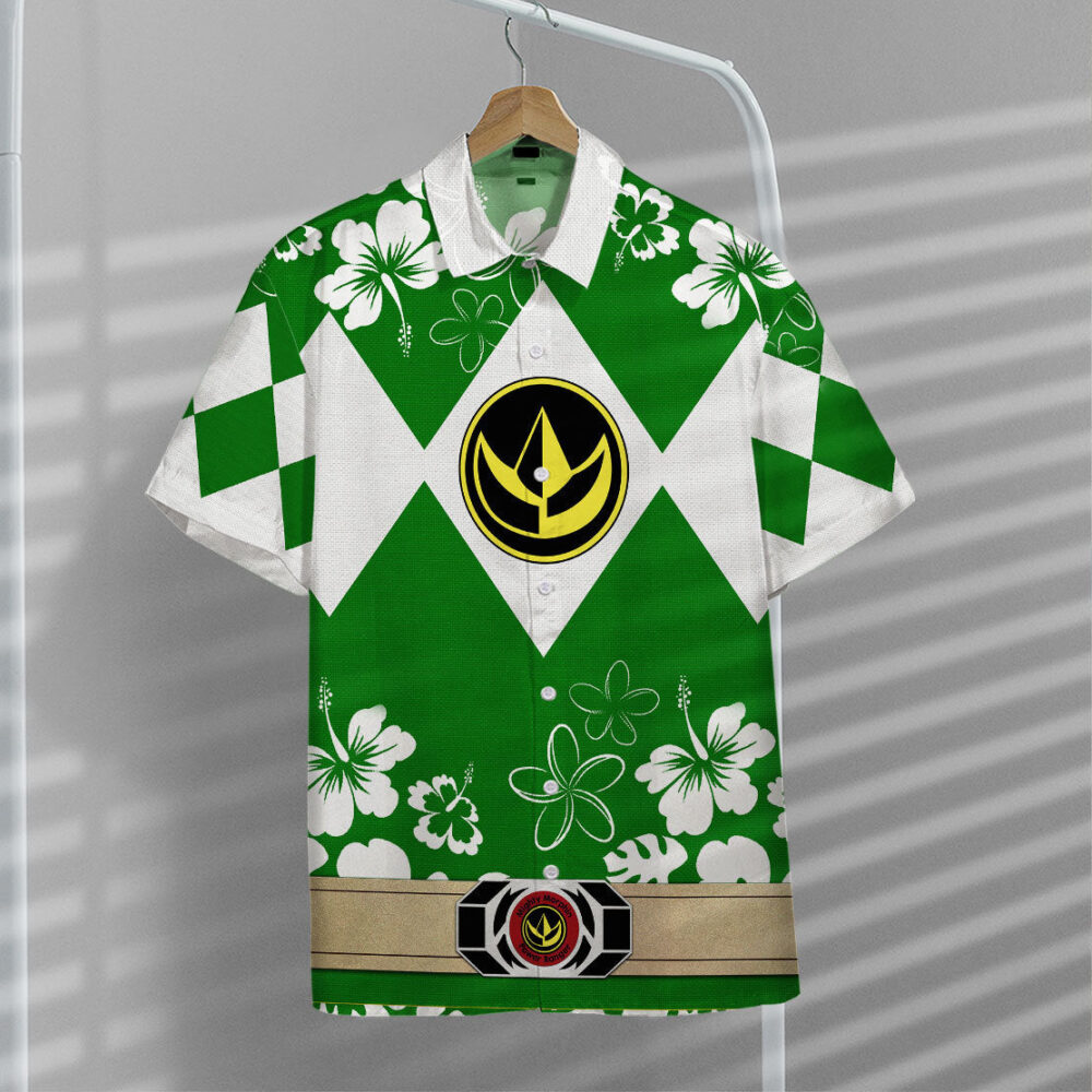 Mighty Morphin Power Ranger Green Hawaii Shirt