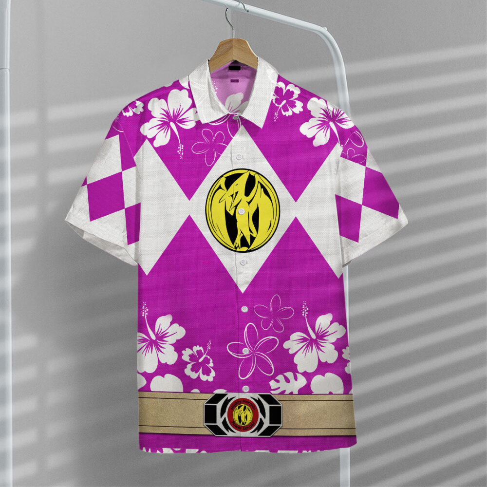 Mighty Morphin Power Ranger Pink Hawaii Shirt