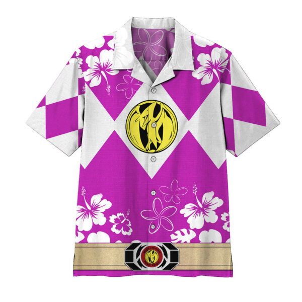 Mighty Morphin Power Ranger Pink Hawaii Shirt