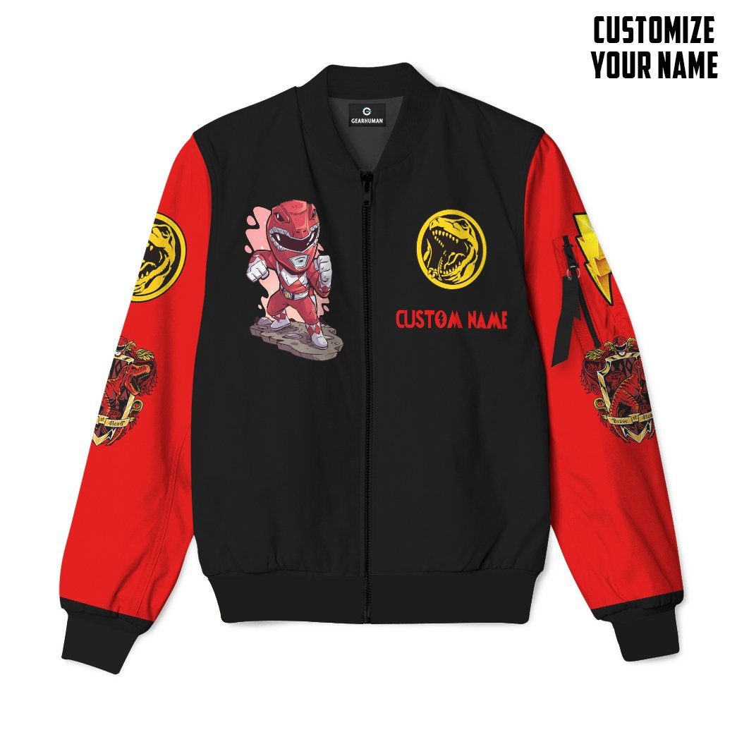 Mighty Morphin Power Ranger Red Custom Name Bomber Jacket