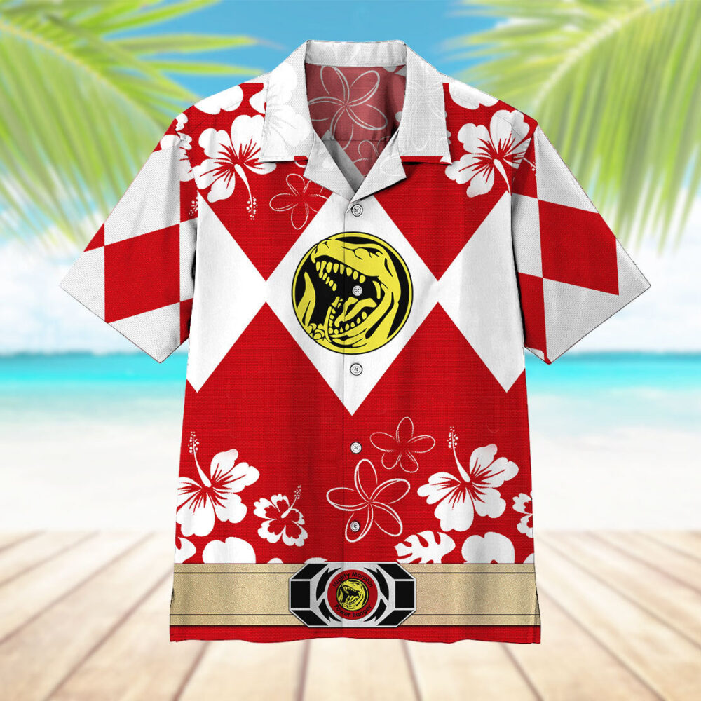 Mighty Morphin Power Ranger Red Hawaii Shirt