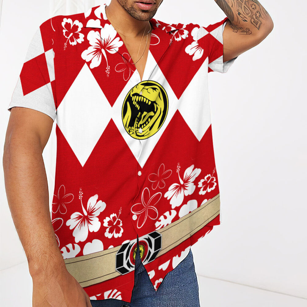 Mighty Morphin Power Ranger Red Hawaii Shirt