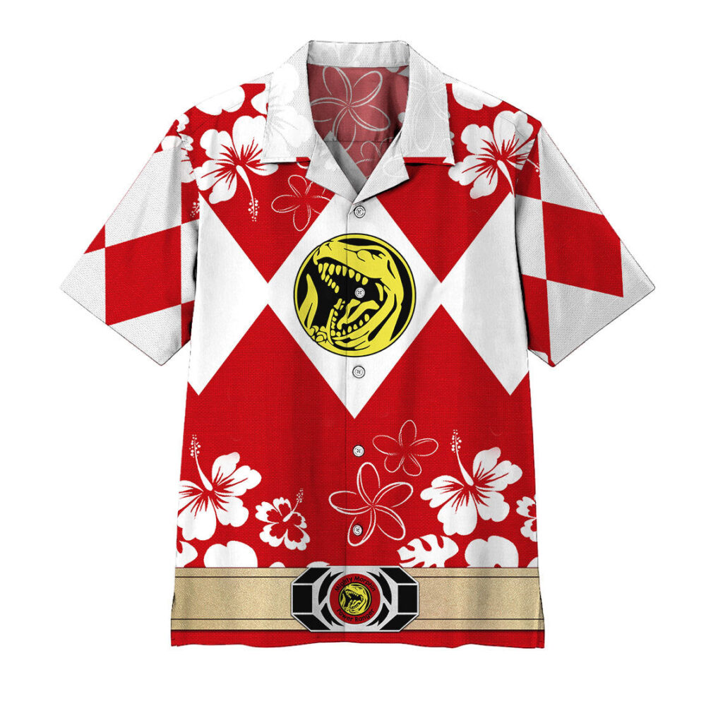 Mighty Morphin Power Ranger Red Hawaii Shirt