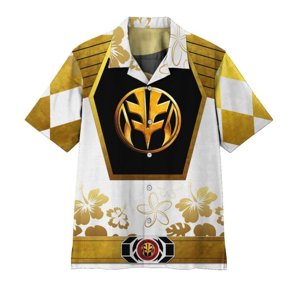 Mighty Morphin Power Ranger White Hawaii Shirt