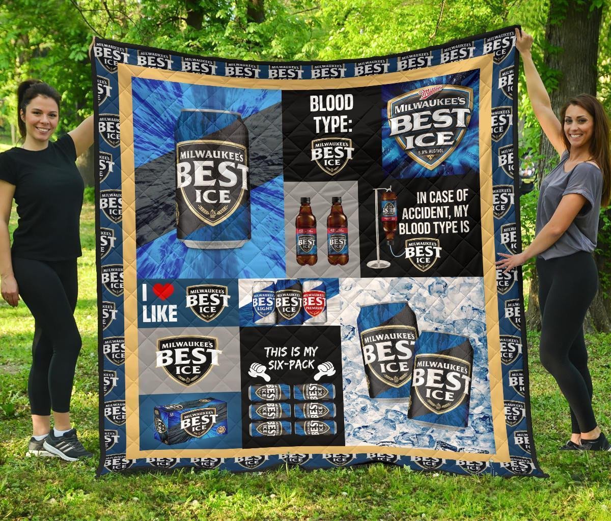 Milwaukee’s Best Ice Quilt Blanket Funny Gift For Beer Lover