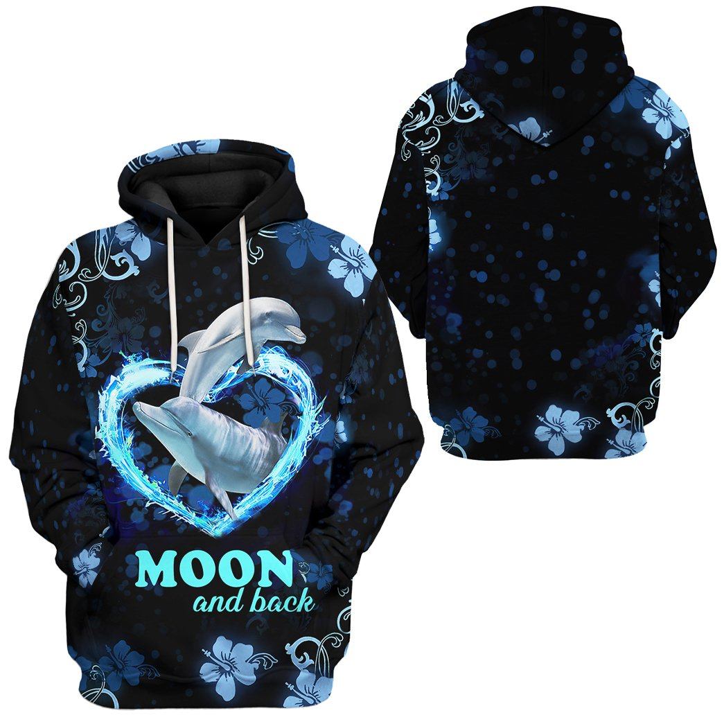 Moon And Back Couple Dolphin Tshirt Hoodie Apparel