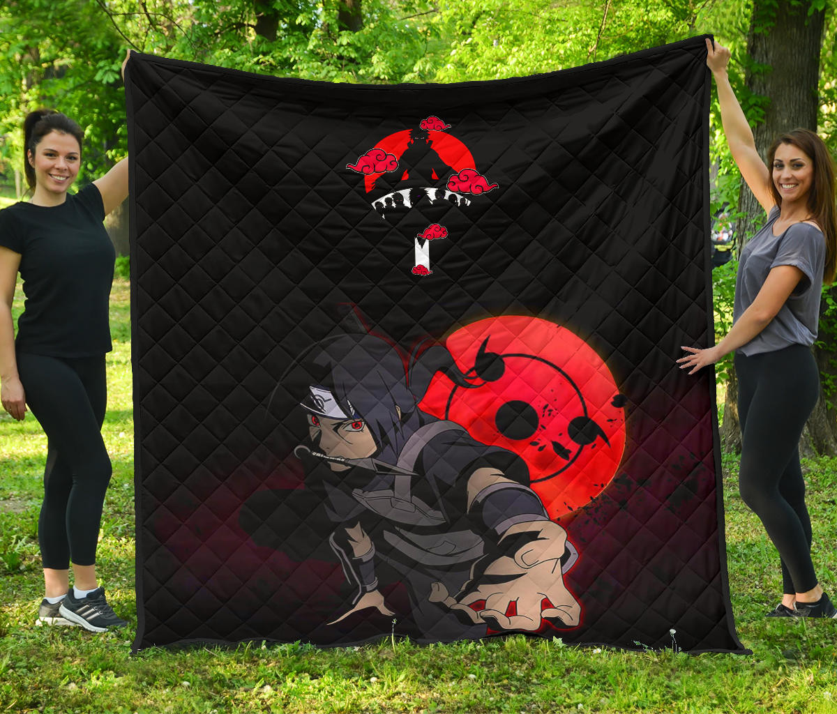 Naruto Anime Itachi Uchiha Spy Akatsuki Members Silhouette Premium Quilt Blanket