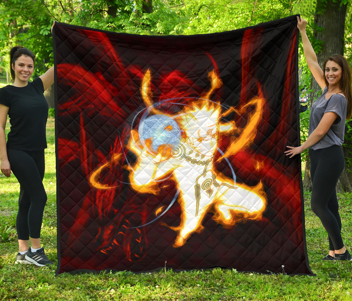 Naruto Anime Naruto Bijuu Mode Power Sharingan Premium Quilt Blanket