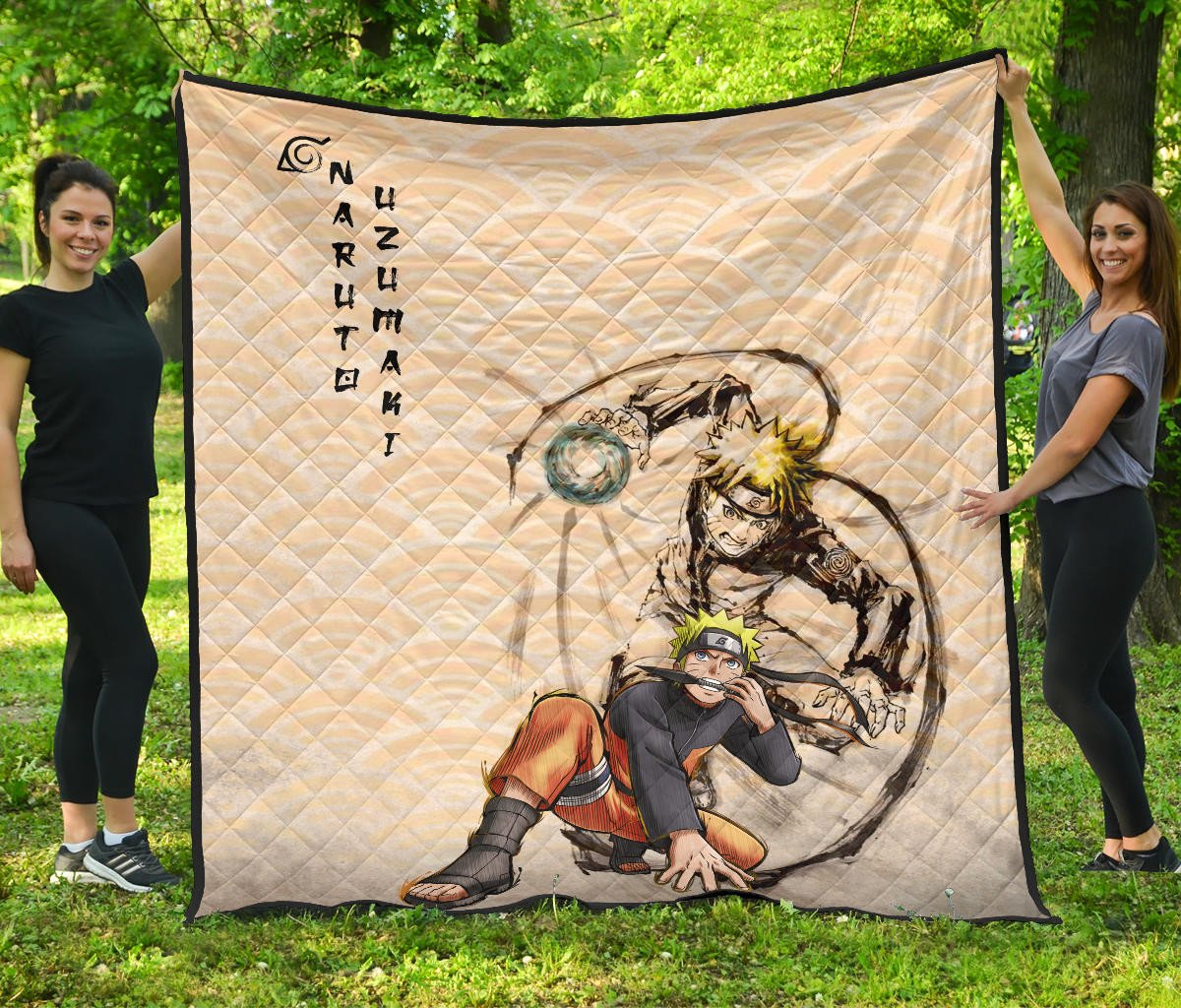 Naruto Anime Naruto Rasengan Power Black Painting Artwork Premium Quilt Blanket