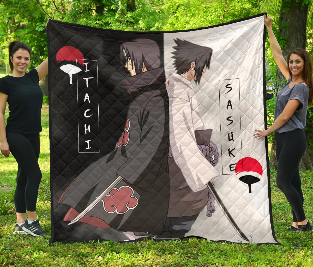 Naruto Anime Premium Quilt – Itachi And Susuke Uchiha Clan Back To Back Quilt Blanket