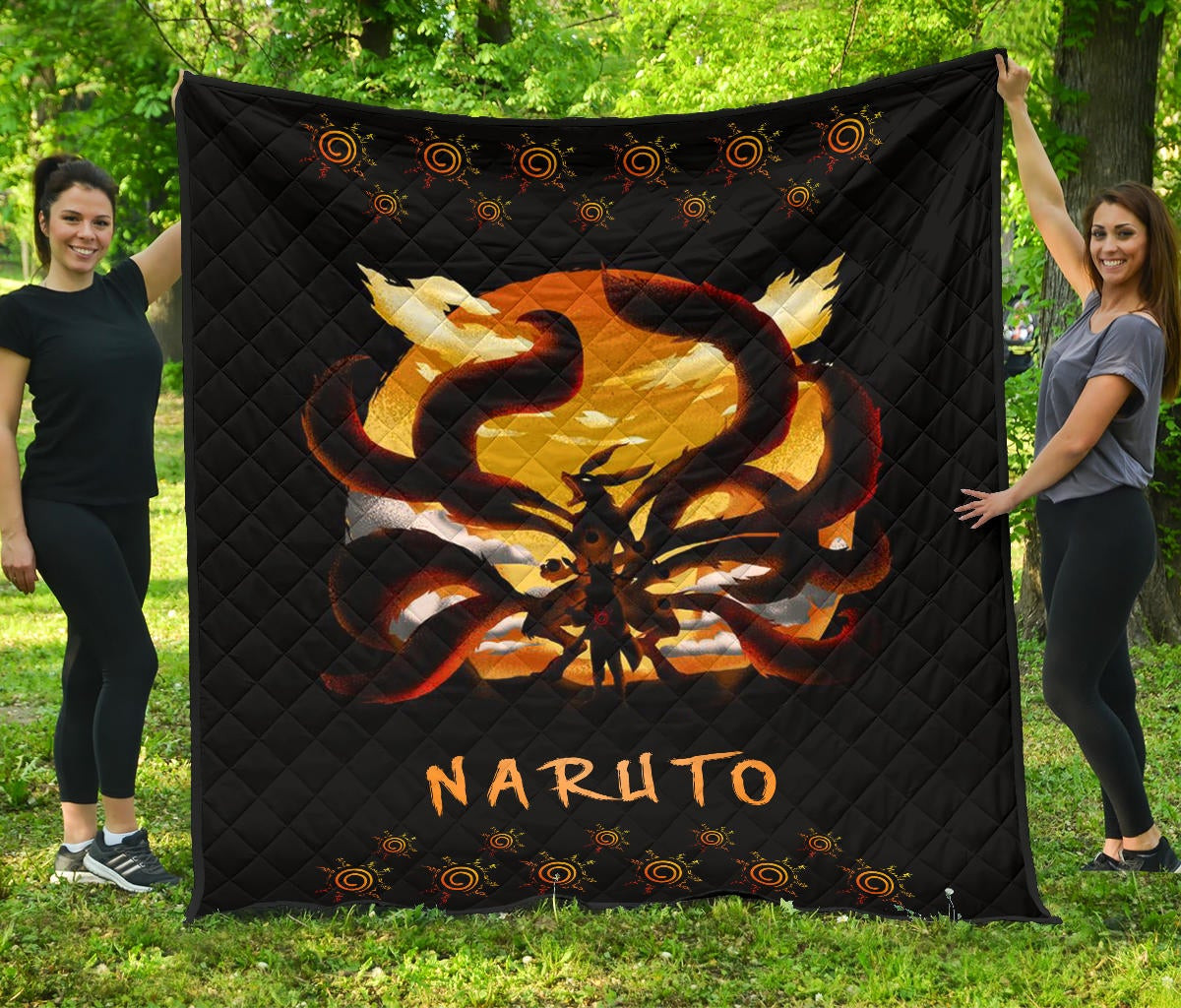 Naruto Anime Premium Quilt – Naruto Eight Trigram Seal With Kyuubi Nine Tails Quilt Blanket