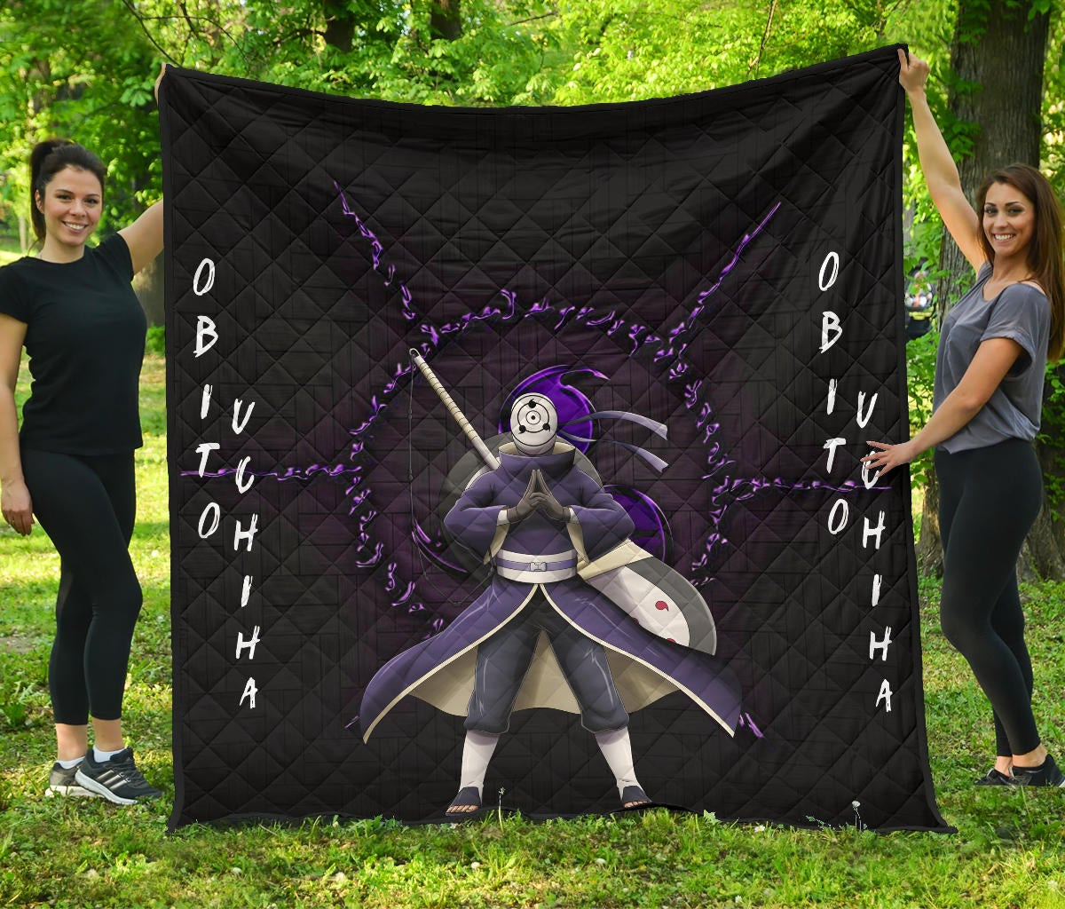 Naruto Anime Premium Quilt - Uchiha Obito Purple Sharingan Minimal ...