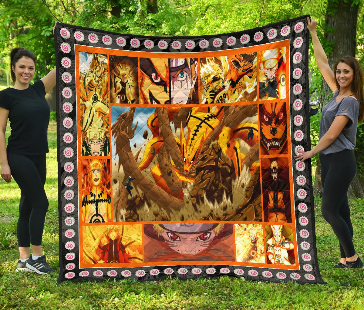 Naruto Uzumaki And Kurama Premium Quilt Blanket Anime Home Decor Custom For Fans