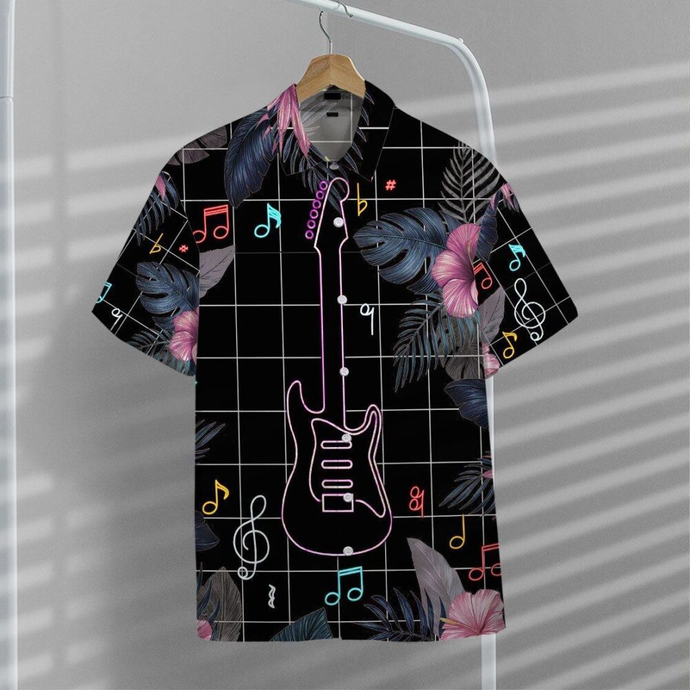 Neon Electric Guitar Hawaii Shirt