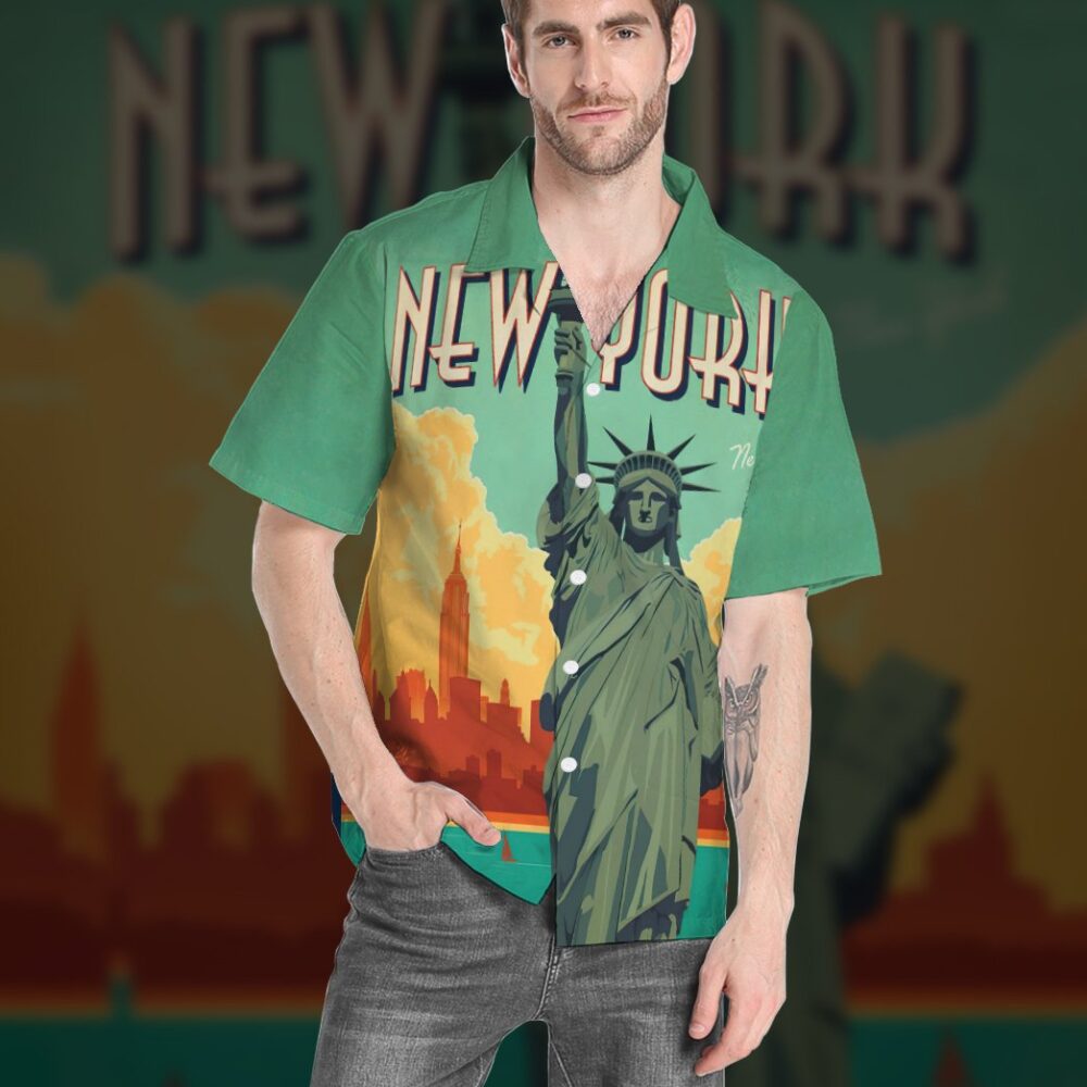 New York City Lady Liberty Custom Hawaii Shirt