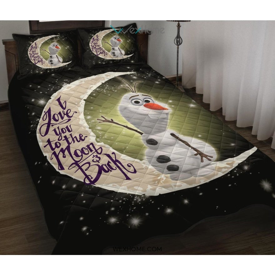 Olaf To The Moon Quilt Bed Sets – Unique Design Amazing Gift