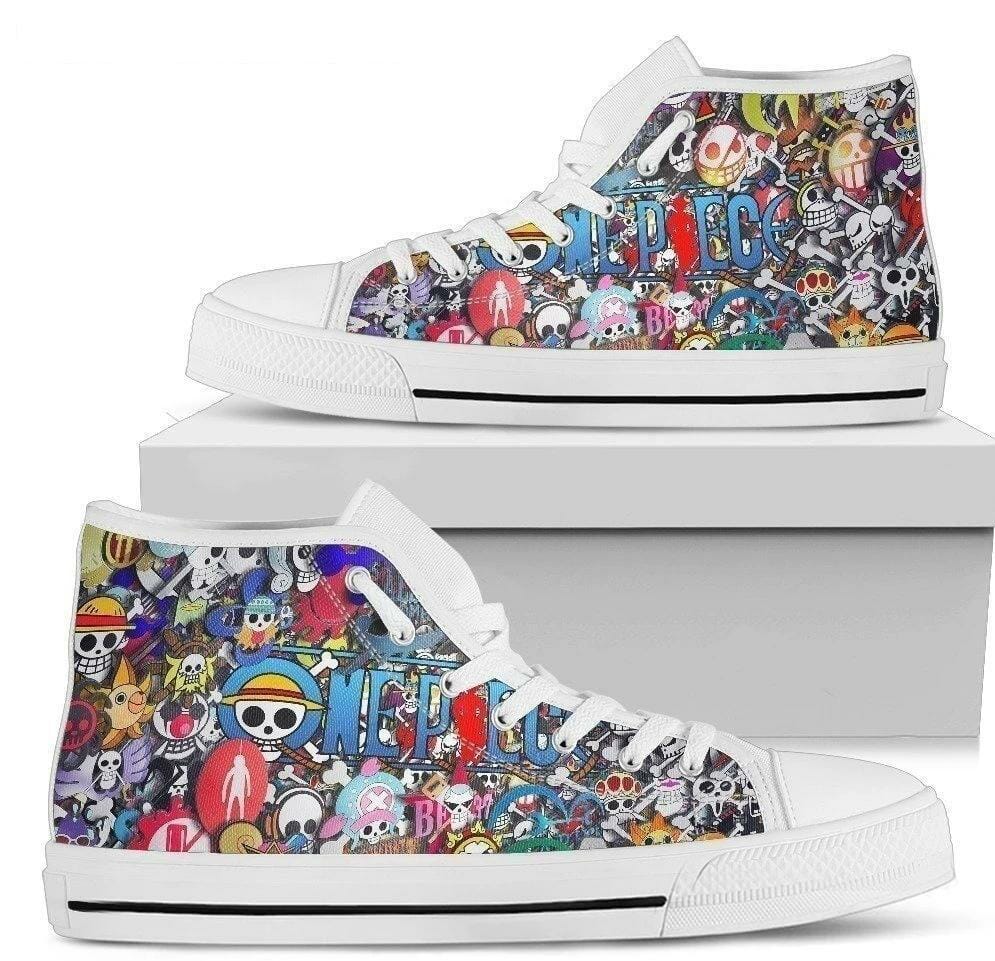 One Piece Symbol Sneakers High Top Fan Anime Gift