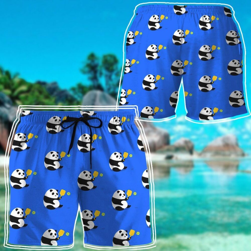 Panda Pickleball Button Up Hawaii Shirt