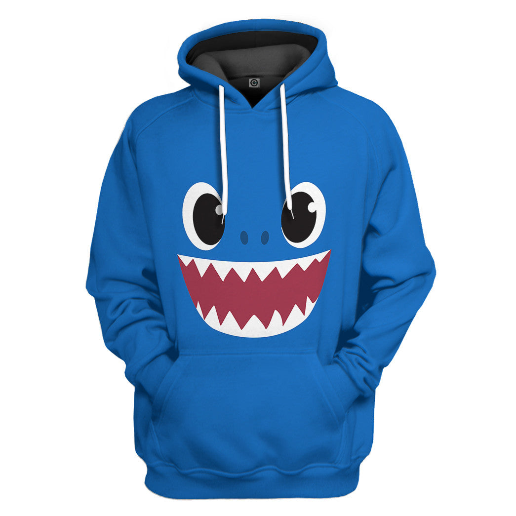 Papa Shark Family All Over Print T-Shirt Hoodie Apparel