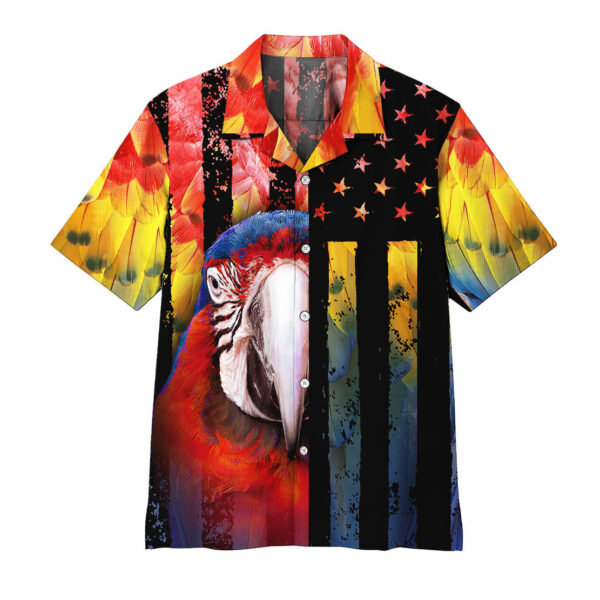 Parrot American Flag Hawaii Shirt