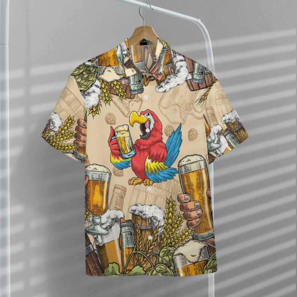 Parrot And Beer Custom Hawaii Shirt