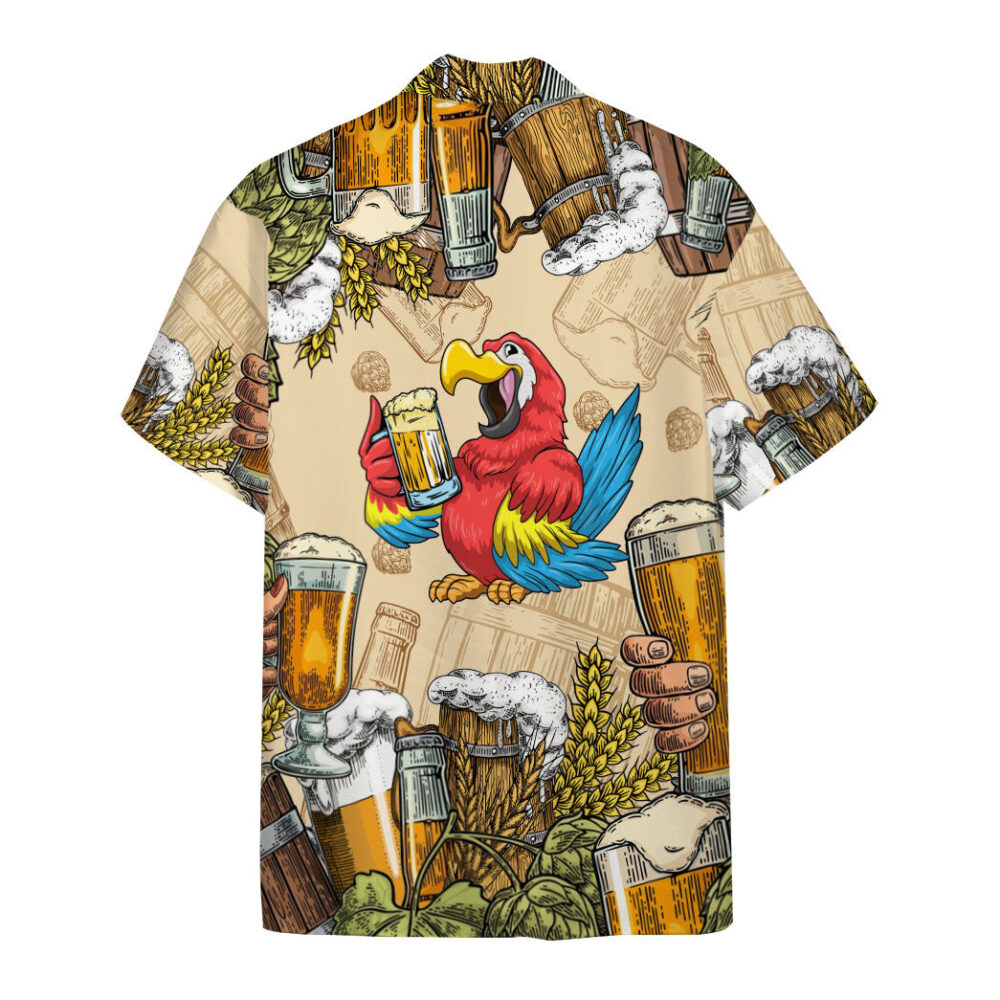 Parrot And Beer Custom Hawaii Shirt