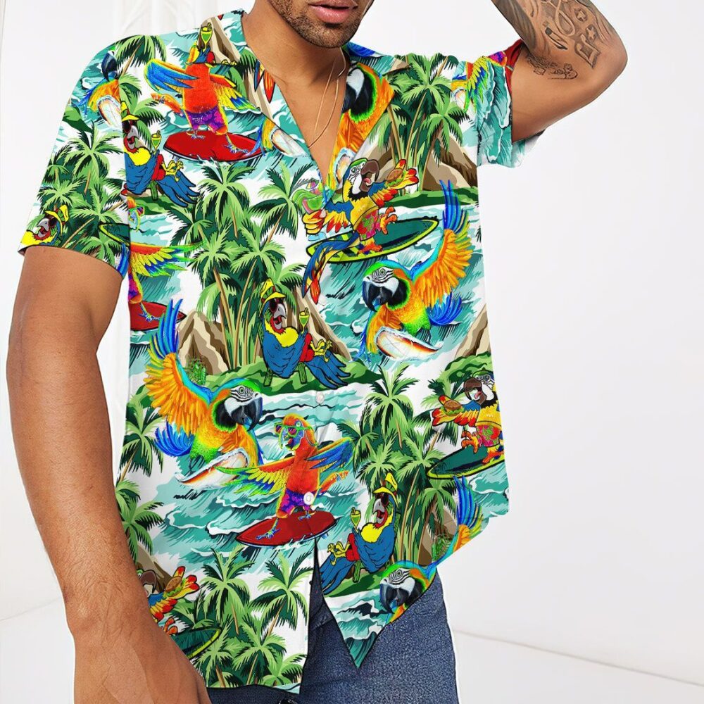 Parrot Surfing Hawaii Shirt