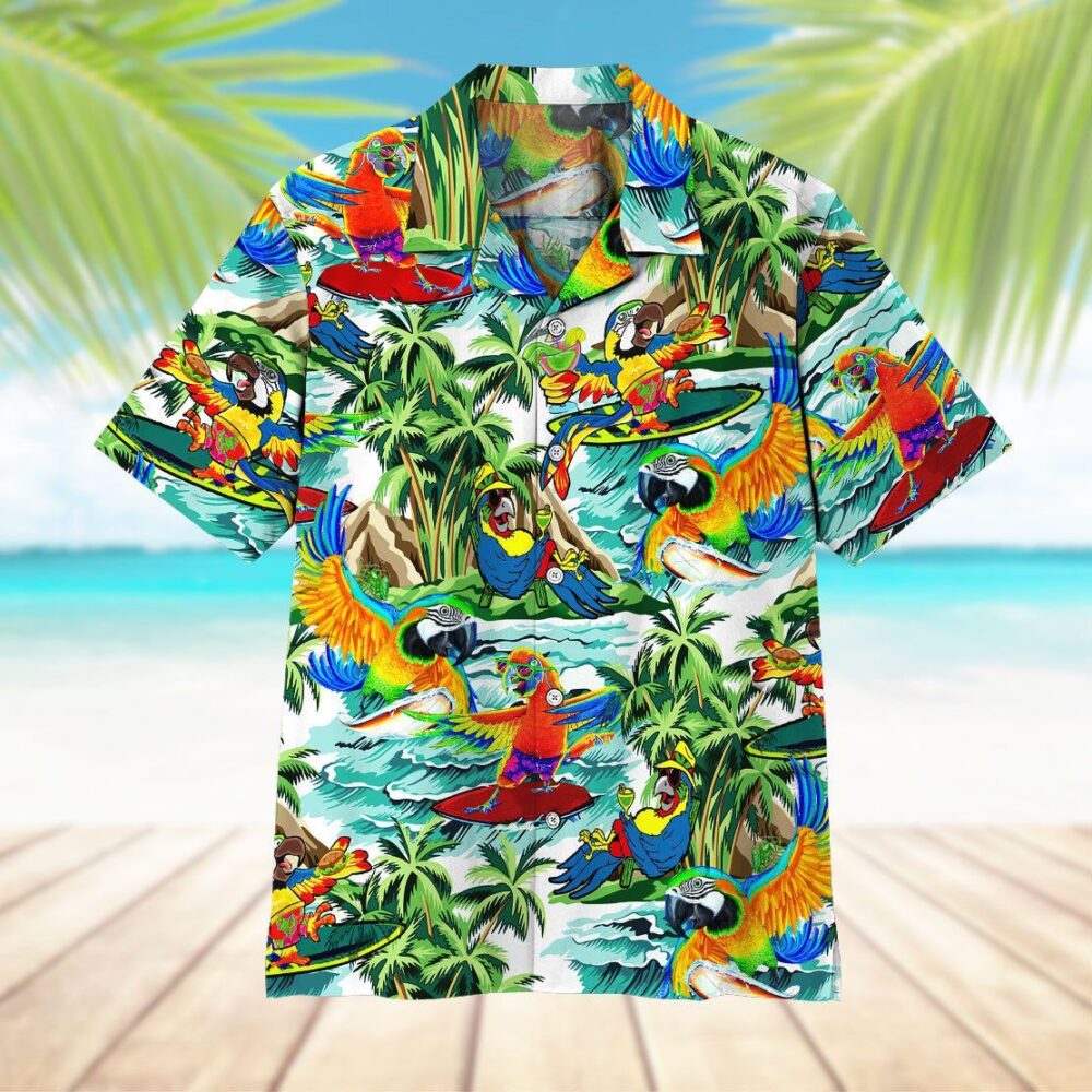 Parrot Surfing Hawaii Shirt