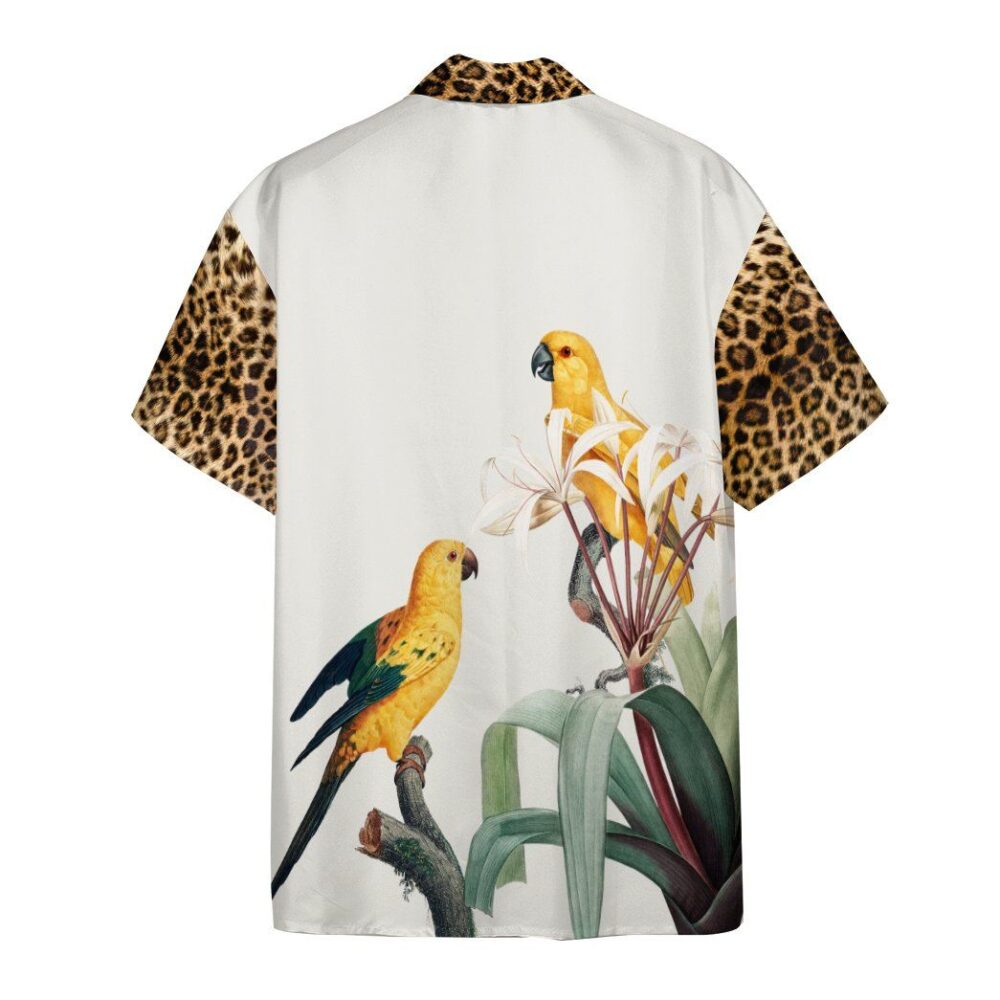 Parrot With Leopard Skin Tropical Hawaii Shirt