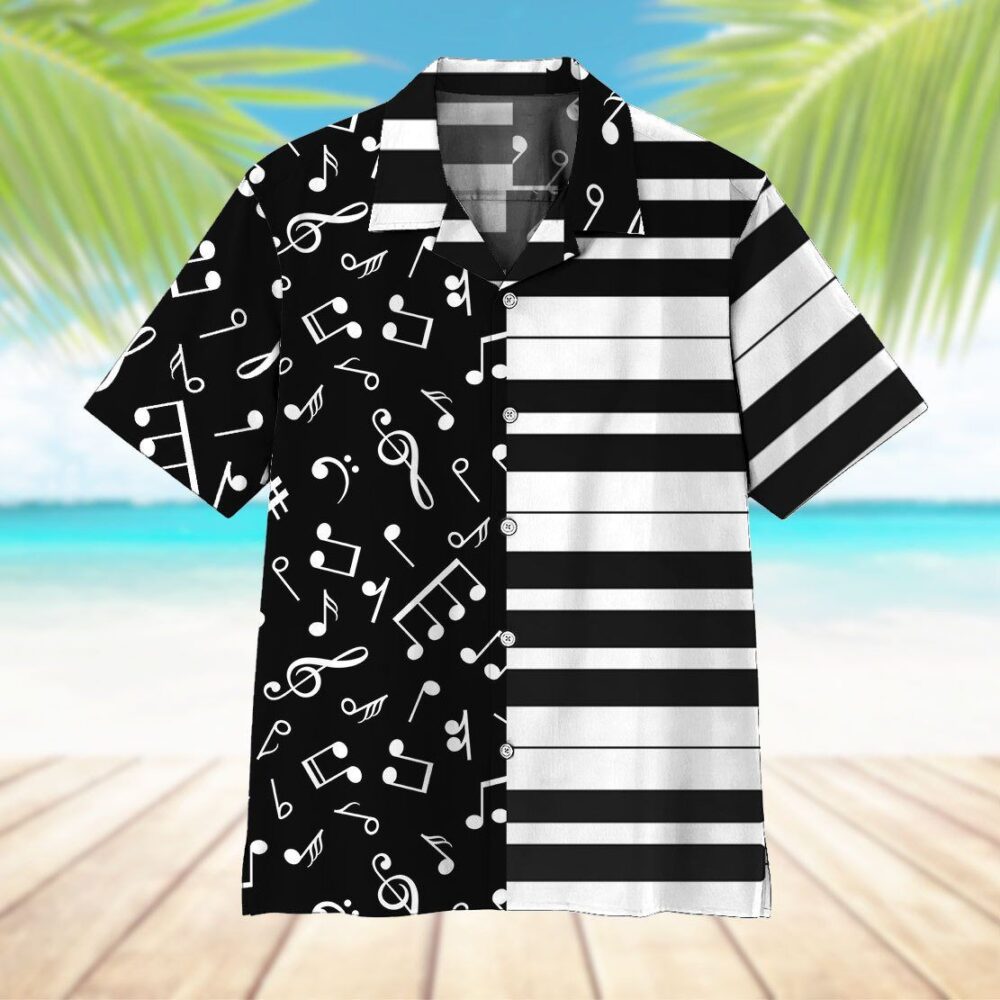 Piano And Music Note Hawaii Shirt