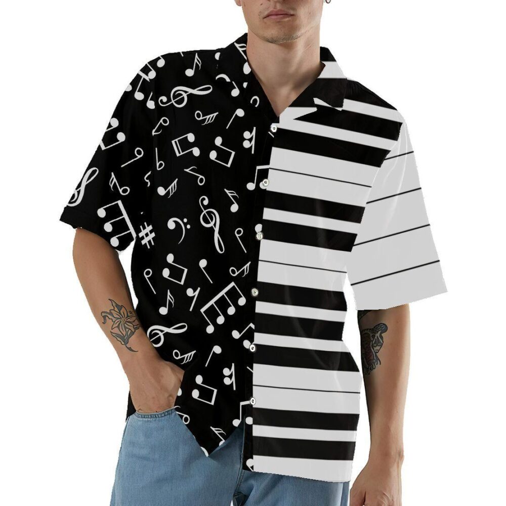 Piano And Music Note Hawaii Shirt