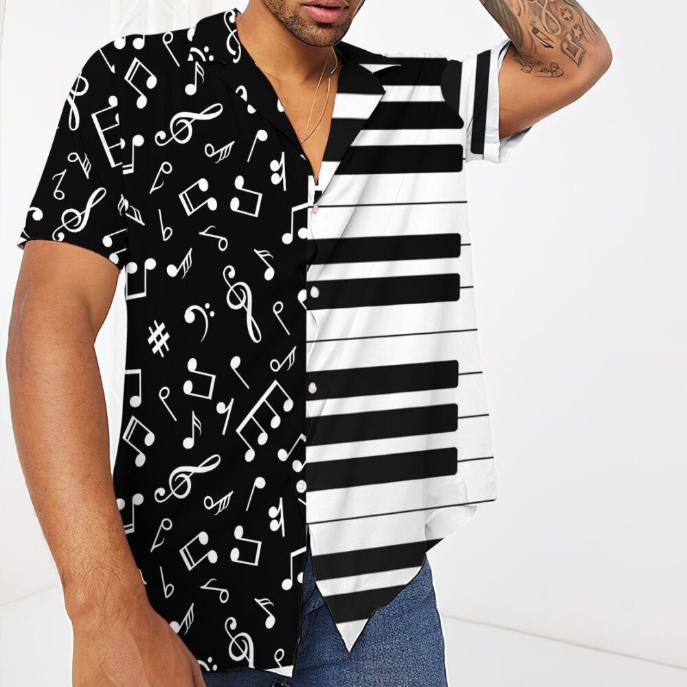 Piano And Music Note Hawaii Shirt