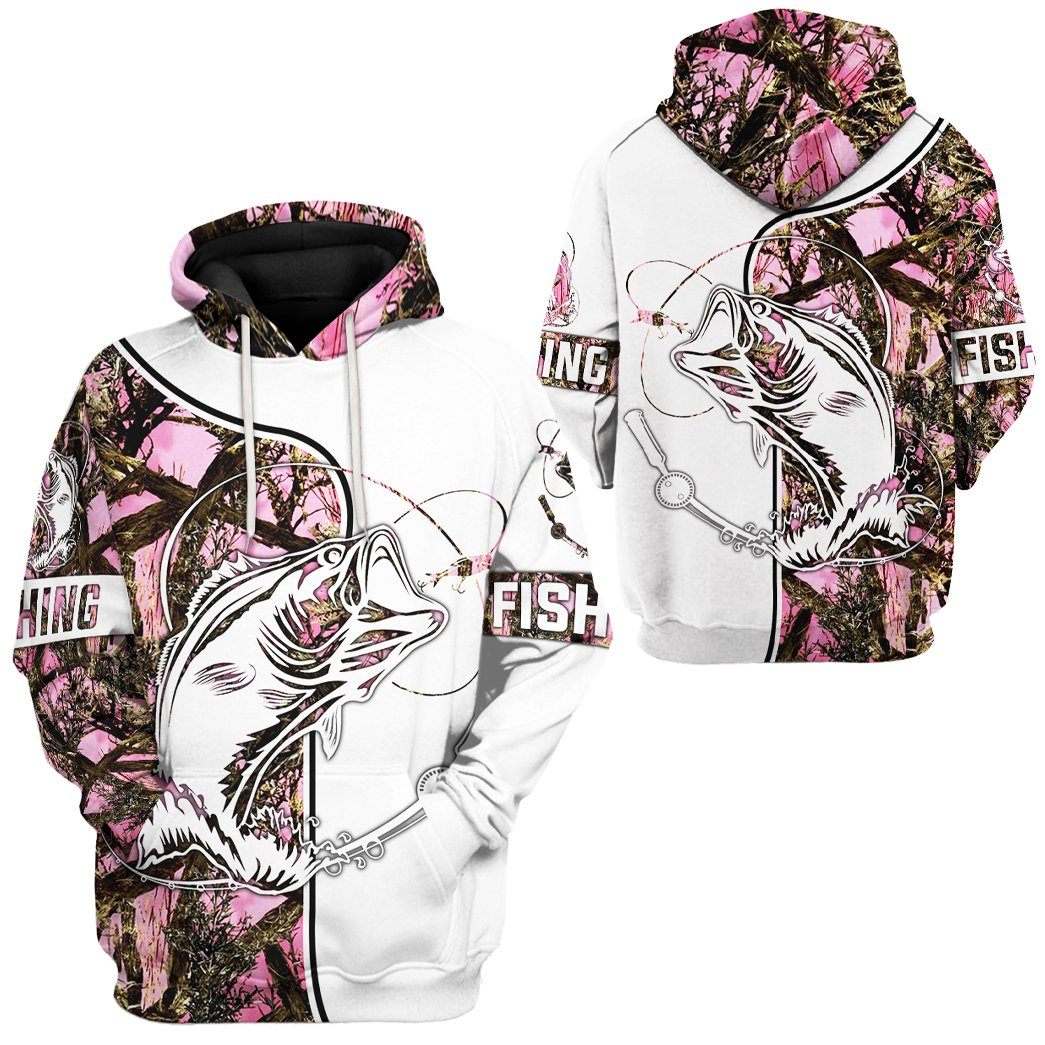 Pink Fishing Couple Tshirt Hoodie Apparel