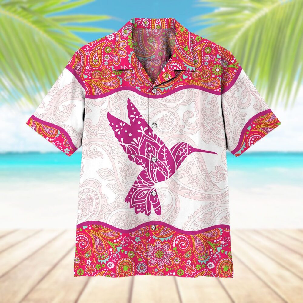 Pink Paisley Hummingbird Hawaii Shirt