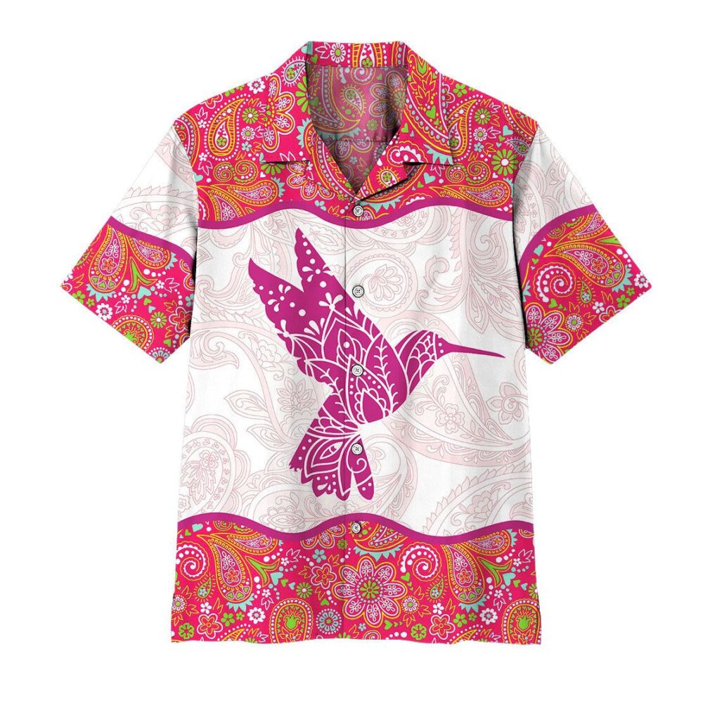 Pink Paisley Hummingbird Hawaii Shirt