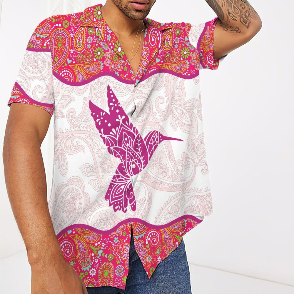 Pink Paisley Hummingbird Hawaii Shirt