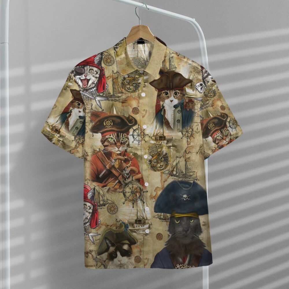 Pirate Cat Hawaiian Custom Short Sleeve Shirts