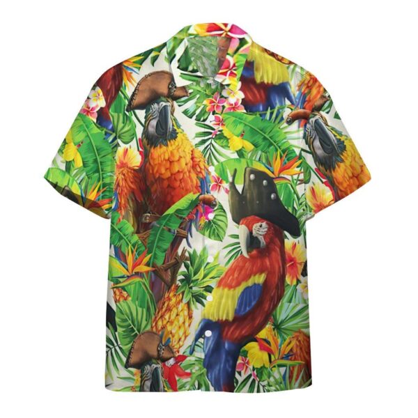 Pirate Parrot In The Jungle Custom Short Sleeve Shirt