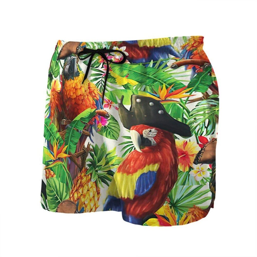 Pirate Parrot In The Jungle Custom Short Sleeve Shirt