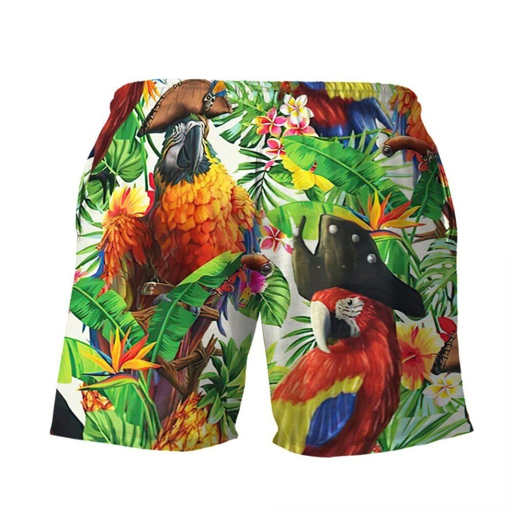 Pirate Parrot In The Jungle Custom Short Sleeve Shirt