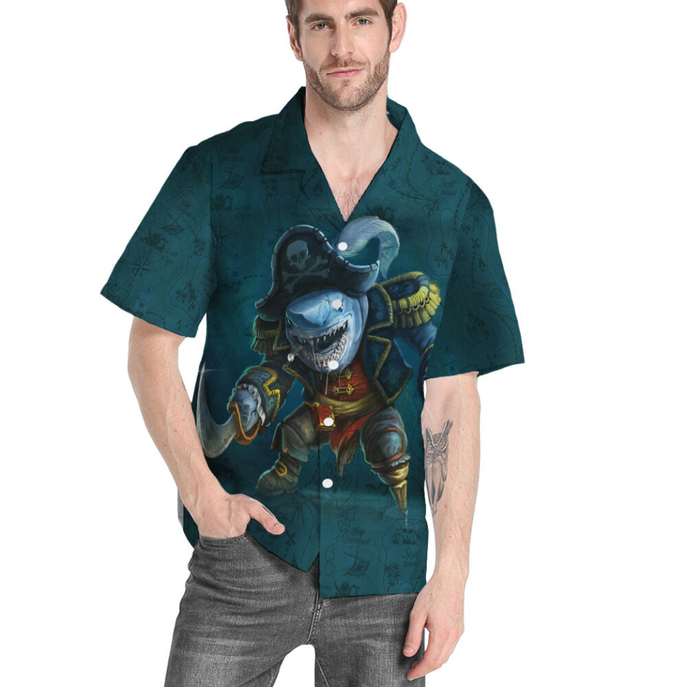 Pirate Shark Custom Hawaii Shirt